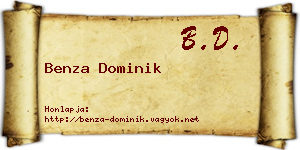 Benza Dominik névjegykártya